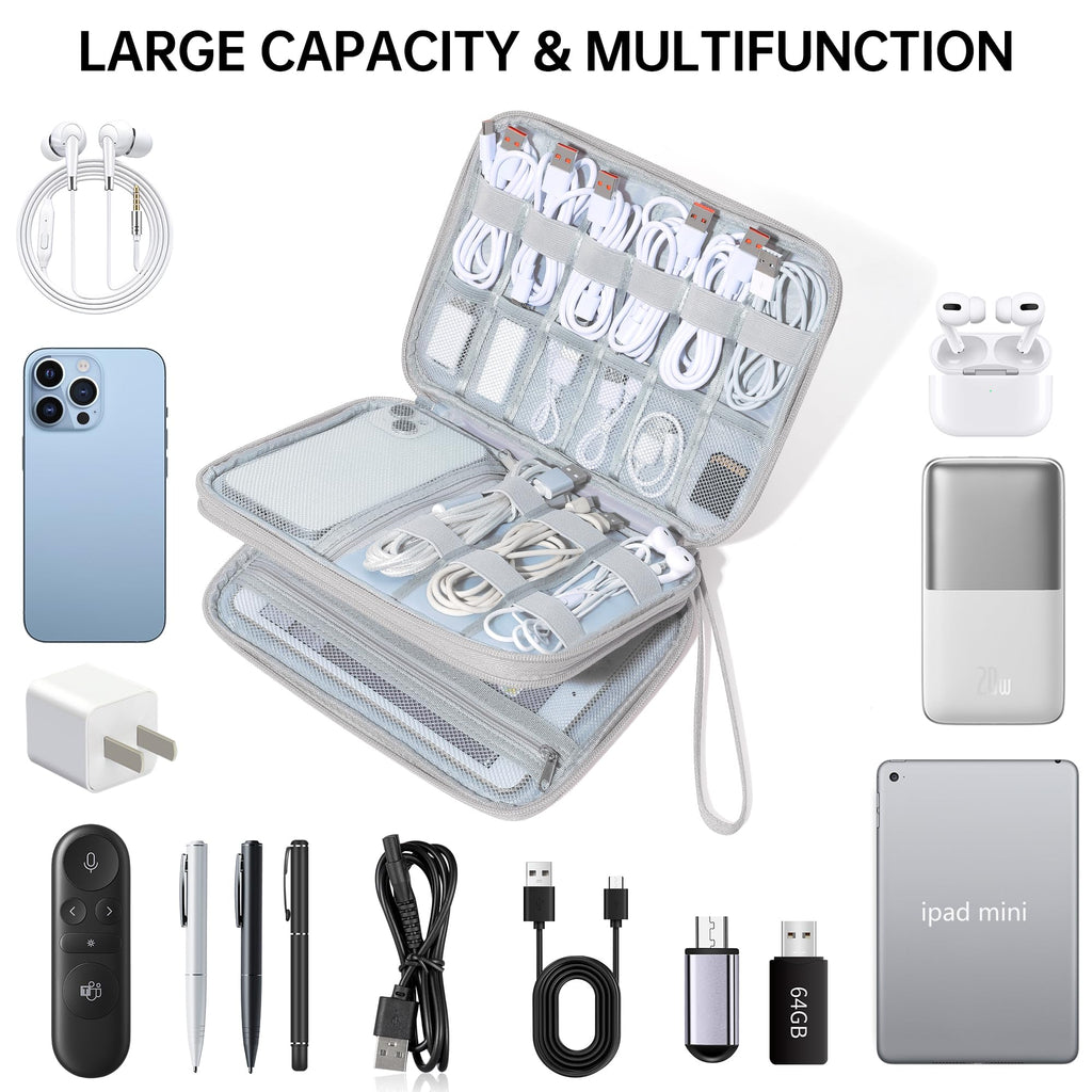 CILLA Electronics Organizer Travel, Travel Cord Organizer Case, Compact Electronics Accessories Bag for Cable, Cord, Charger, Phone