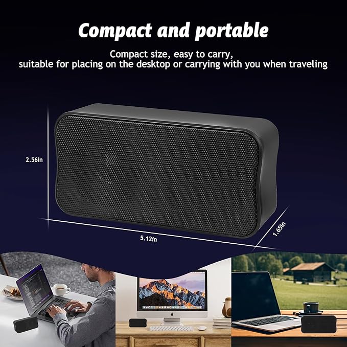 USB Small Computer Speaker Bar, USB Mini Computer Speakers, Laptop Speaker, Computer Speakers for Desktop PC, Plug and Play, Protable PC Sound Bar for Office Home School