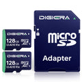 DIGIERA 128GB CT100 microSDXC UHS-I Memory Card with Adapter - up to 100MB/s, C10, U3, V30, 4K UHD, A2, Micro SD Card for Smartphones, Tablets, Cameras, Gaming Consoles, and Drones (2 Pack)