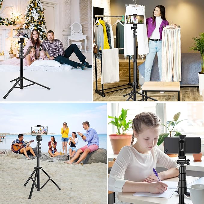 Victiv 68 inch/ 173cm Phone Tripod Stand, Selfie Stick Tripod for Filming with Remote &Smartphone Holder
