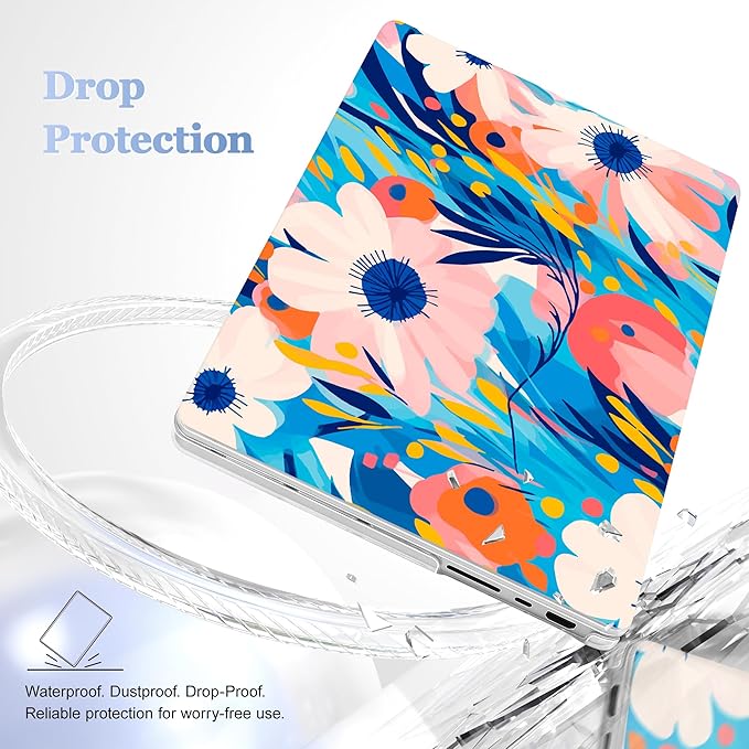 for MacBook Pro 16 inch Case 2021 2022 2023 2024 Release A3186 A3403 M4 A2991 M3 A2780 M2 A2485 M1 Pro/Max, Hard Shell Case with Screen Protector & Keyboard Cover, Ornament