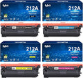 212A Toner Cartridge 4 Pack,for HP 212X W2120A Toner Cartridge for HP Color Laserjet Enterprise M554 M555 Flow MFP M578 Printer,with Upgraded Chip,No Fading,No Streak