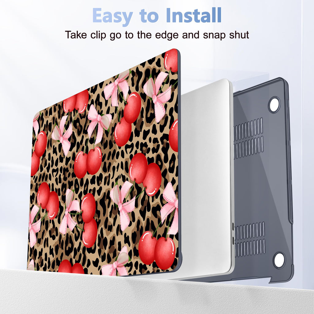 Lepeoac for MacBook Pro 16 inch Case 2019 2020 Release Model A2141, Plastic Hard Shell Cover with Keyboard Cover & Screen Protector for MacBook Pro 16 inch with Touch Bar & Touch ID, Leopard Cherry