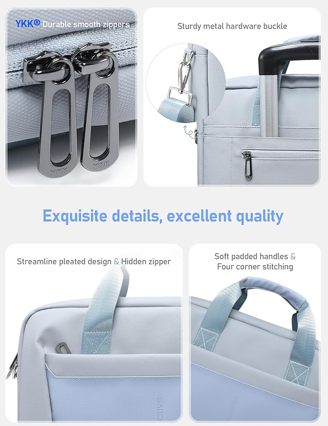 15-16 Inch Laptop Shoulder Bag Business Briefcase Water Resistant Computer Messenger Bags Compatible with MacBook Pro 16, MacBook Air 15 M4, HP, Dell, ASUS Notebook, Blue
