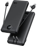 VRURC Portable Charger, Power Bank Built-in Cables and AC Wall Plug