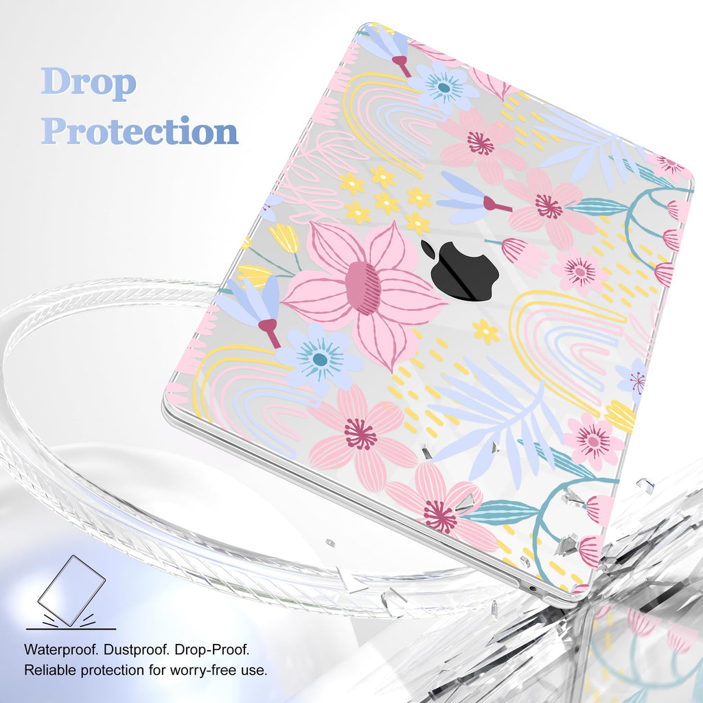 Lepeoac Case for 2026/2025/2024/2023 MacBook Air 15-inch Laptop Release M5 A3448 /M4 A3241 /M3 A3114 /M2 A2941, Stylish Protective Hard Shell Cover for MacBook Air 15.3 inch, Florals