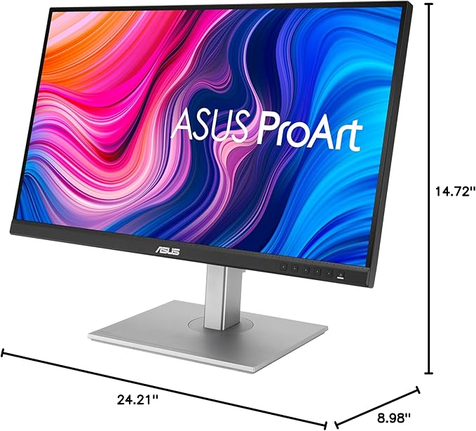 ASUS ProArt Display 27" Monitor PA278CV - WQHD (2560 x 1440), IPS, 100% sRGB, 100% Rec. 709, ΔE < 2, Calman Verified, USB Hub, USB-C, DisplayPort Daisy-chaining, HDMI, Eye Care, Height Adjustable