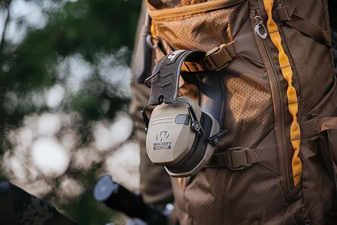 Walker's Razor Slim Ultra Low Profile Compact Design Adjustable Range Shooting Hunting Hearing Protection Electronic Earmuffs