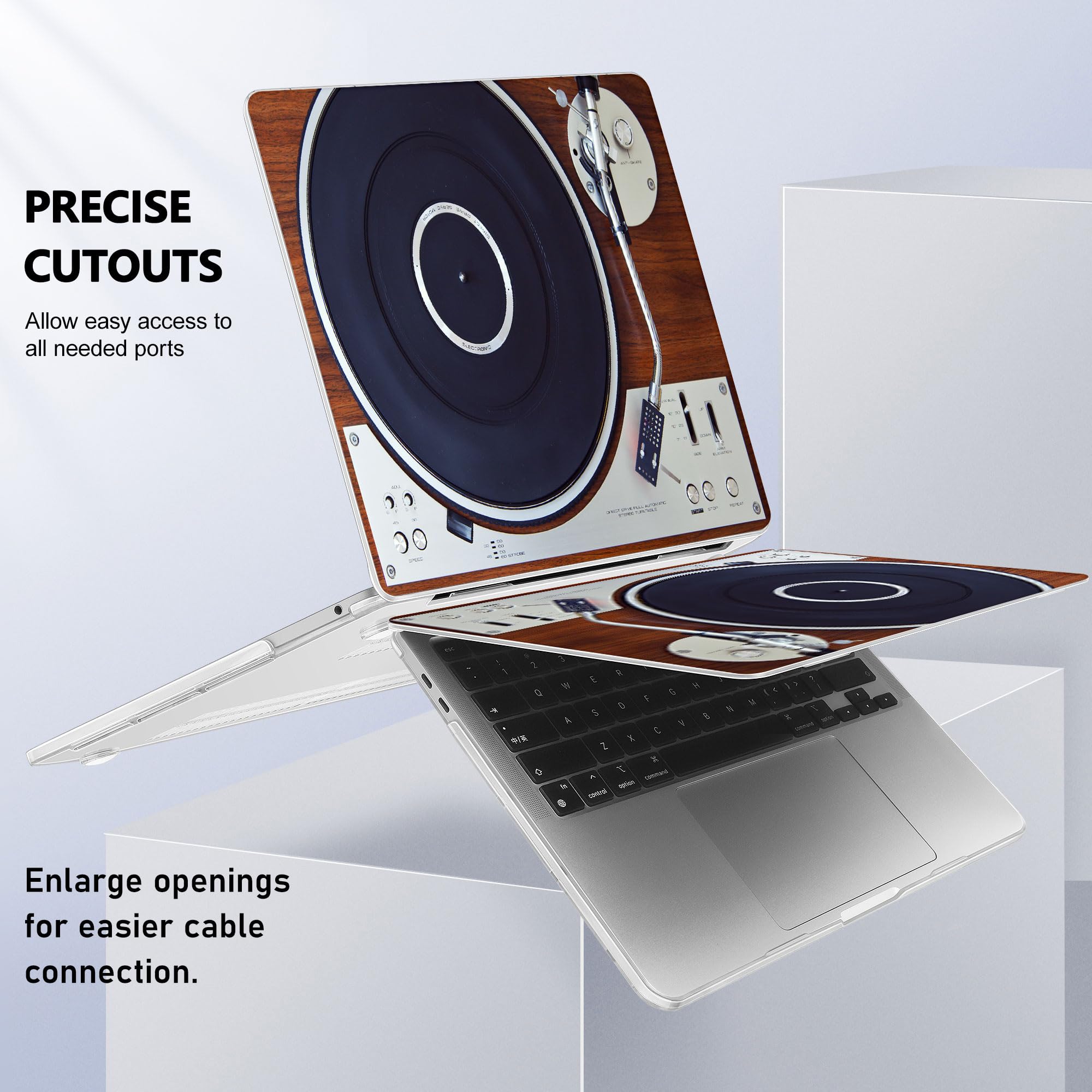 May Chen Compatible with MacBook Pro 13 inch Case 2022 2021 2020 Release Models A2338 M2 M1 A2251 A2289, Plastic Hard Shell Case for MacBook Pro 13 inch with Touch Bar Fits Touch ID, Gramophone