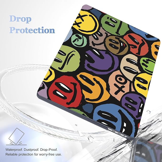 for MacBook Pro 16 inch Case 2019 2020 Release Model A2141, Plastic Hard Shell Cover with Keyboard Cover & Screen Protector for MacBook Pro 16 inch with Touch Bar & Touch ID, Happy Emoji