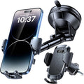 [2025 True Military-Grade] Car Phone Holder [Upgraded Strongest Suction & Clip] Cell Phone Mount for Dashboard Windshield Vent,Truck Cradle Stand for iPhone 16 Pro Max Samsung Android (Black)