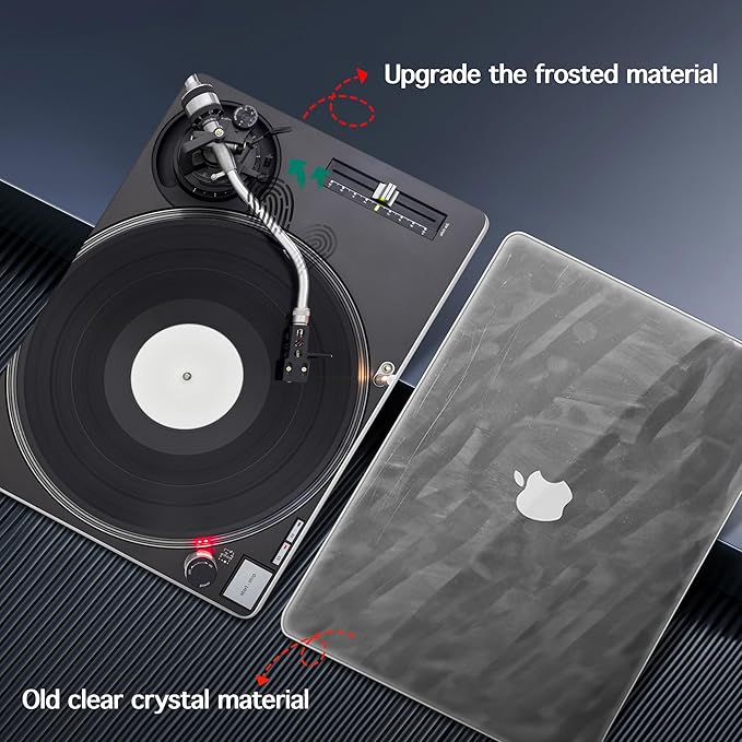 for MacBook Pro 16 inch Case 2021 2022 2023 2024 Release A3186 A3403 M4 A2991 M3 A2780 M2 A2485 M1 Pro/Max, Hard Shell Case with Screen Protector & Keyboard Cover, DJ Turntable