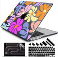 DONGKE for M4 MacBook Pro 16 Inch Case 2024 2023 2021 A3403 A3186 M3 A2991 M2 A2780 M1 A2485 Pro/Max Chip, Plastic Hard Shell Case & Keyboard Cover for Mac Pro 16 with Touch ID, Power Flowers