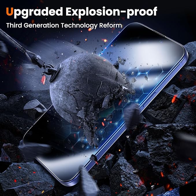 UniqueMe for iPhone 16 / iPhone 15 Screen Protector - [Military Grade Shatterproof & 9H+ Hardness] Screen Protector 15/16 Tempered Glass Full Coverage Protection, Easy Installation, 2 Packs