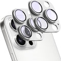 2 Pack Camera Lens Protector for iPhone 16 Pro/iPhone 16 Pro Max,[Not Easy to Breakn ] AR Tempered Glass Strong Adsorption Metal Camera Cover Screen-Silvery