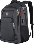 Laptop Backpack,Business Travel Anti Theft Slim Durable Laptops Backpack with USB Charging Port,Water Resistant College Computer Bag for Women & Men Fits 15.6 Inch Laptop and Notebook - Black