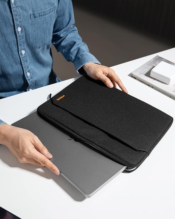 tomtoc Slim Laptop Sleeve for 15-inch 2025 New MacBook Air M4/A3241, M3/A3114, M2/A2941, 15 Inch Microsoft Surface Laptop AI PC/6/5, Dell XPS 15 Plus, Recycled Water-Resistant Protective Case Bag