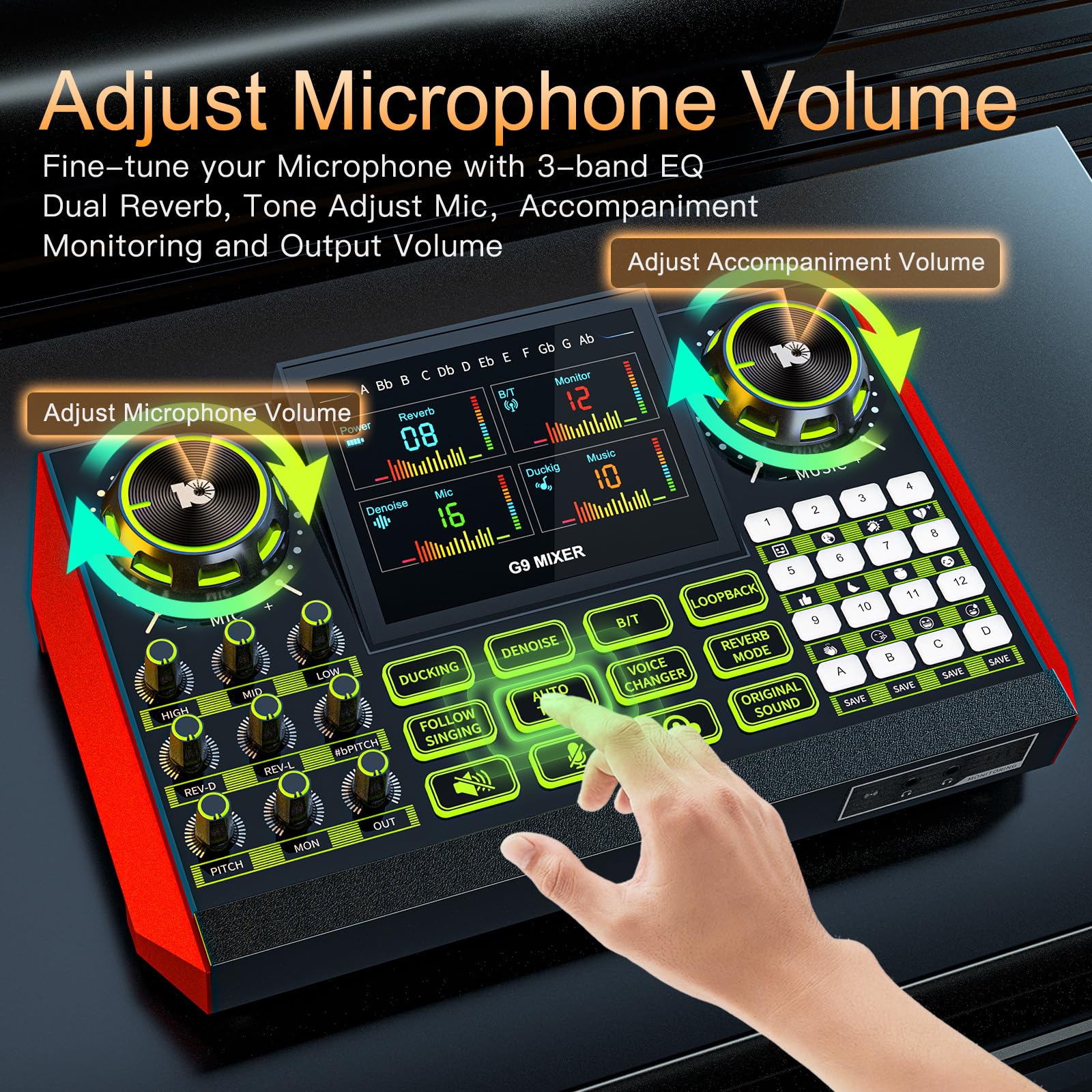 podcast equipment bundle, Live Sound Card with Audio Interface, All-in-One Audio Mixer with Voice Changer, Condenser Microphone for Live Streaming, Singing, Gaming, and Content Creation.