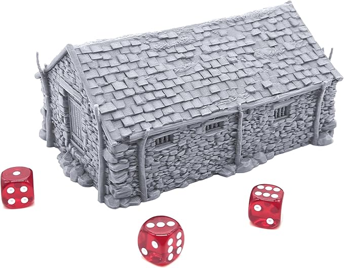 EnderToys The Stone Barn by Printable Scenery, 3D Printed Tabletop RPG Scenery and Wargame Terrain 28mm Miniatures