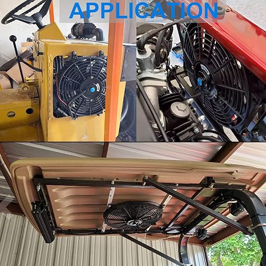 2PCS 10 Inch Universal High Performance Slim Fan Push Pull Electric Radiator Cooling Fan 12V 80W Mount Kit Black