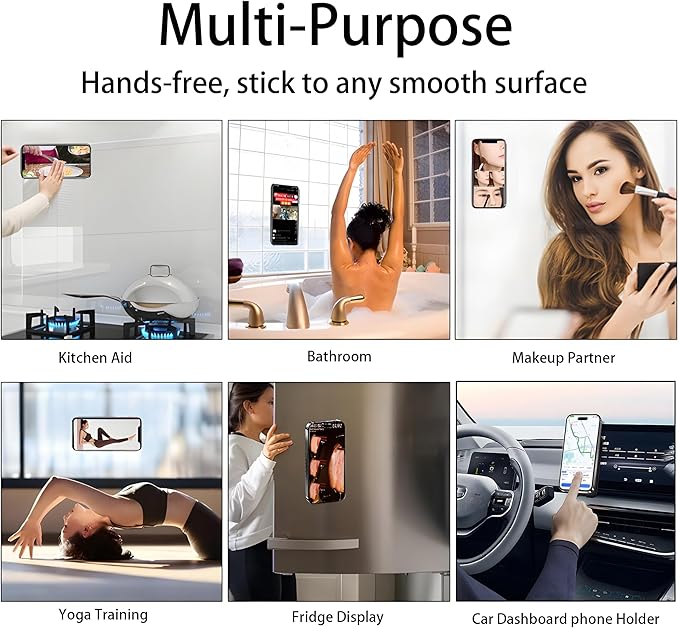 Silicone Double-Sided Suction Cup Phone Case Detachable Mount, Fidget Sticky Phone Grip Hands-Free Phone Accessories for Selfies & Videos, Trending TikTok items for iphone & Android(3.74"x2.2", White)
