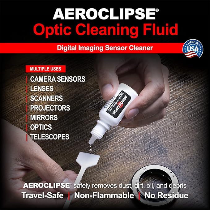 Photographic Solutions Digital Survival Kit - Type-2 (17mm) Sensor Swabs, PEC-PAD Photo Wipes, E-Wipe Packet, Aeroclipse Optic Cleaner Non-Flamable Solution - Camera Cleaning Kit with Travel Bag