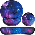Mouse Pad with Wrist Rest Set, 3-in-1 Wrist Support Mousepad Set, Gaming Mat Pad with Anti-Skid Base,Ergonomic Memory Foam Keyboard Gel Wrist Rest