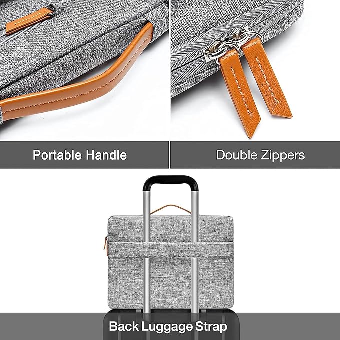 MOSISO 360 Protective Laptop Case 16 inch, 15-15.6 inch Laptop Sleeve Compatible with MacBook Pro 16, HP, Acer, Dell, Lenovo, ASUS, Side Open Carrying Case with 4 Zipper Pockets&Handle, Gray