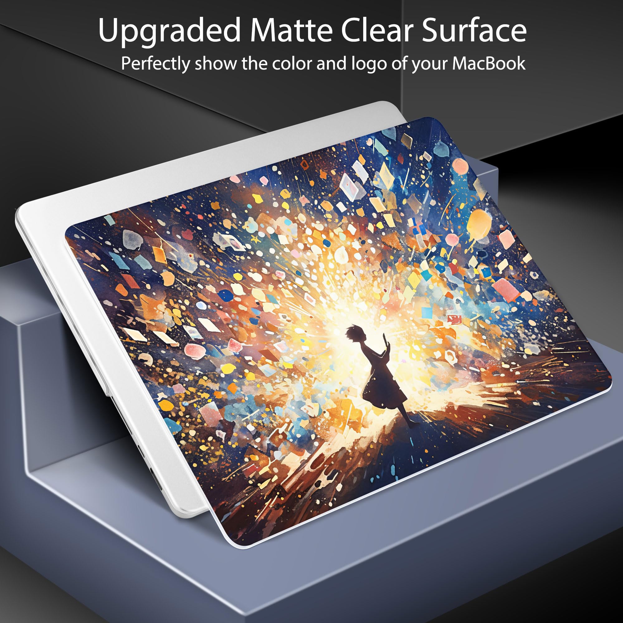 Lepeoac Case for 2026-2021 MacBook Pro 16-inch M5,Colorful Lights & Stars
