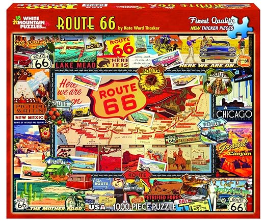 White Mountain Puzzles Route 66 - 1000 Piece Jigsaw Puzzle