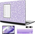 MEEgoodo Case for MacBook Pro 13 inch Case with M2 Chip 2022 2021 2020 New A2338 M1 A2251 A2289, Hard Shell with Keyboard & Camera Cover Compatible with 13 inch MacBook Pro, Composition Book Purple