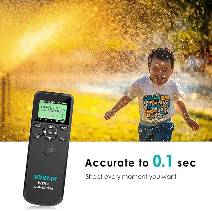 AODELAN Camera Wireless Shutter Release Timer Remote Control for Canon EOS R, RP, Rebel SL2, 250D, 750D, 90D, 80D, 77D, M6 Mark II, 5D Mark IV; Fujifilm X-T3, X-T100; for Olympus OM-D E-M1 Mark II