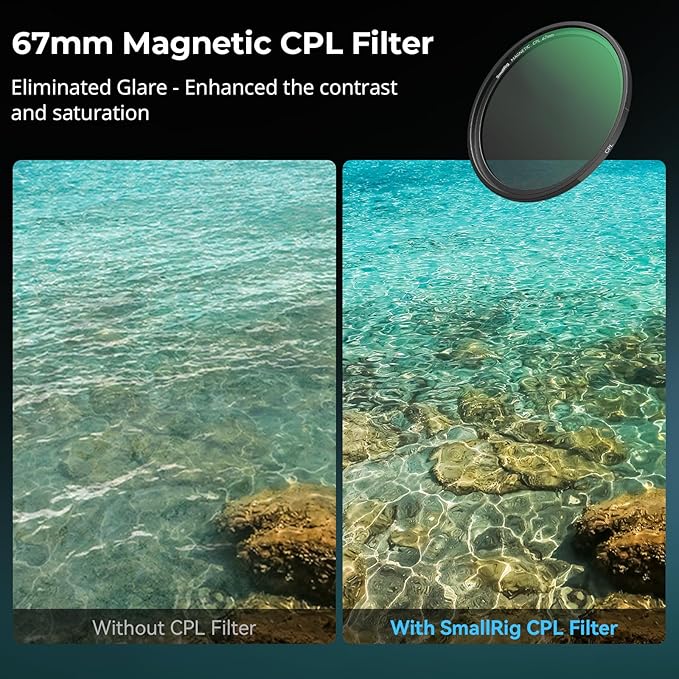 SmallRig 5-in-1 Magnetic 67mm Lens Filter Kit: VND + CPL + Black Mist 1/4 + Threaded Adapter Ring + Magnetic Lens Cover + Storage Bag + Cleaning Cloth, Magnetic Filter Set for Phone Camera Lens - 4726