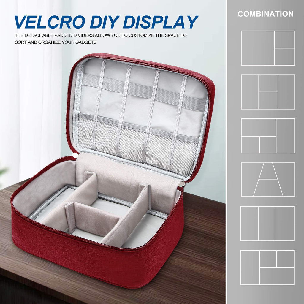 SELLYFELLY Electronics Organizer Travel Universal Cable Organizer Bag Waterproof Electronics Accessories Storage Cases for Cable, Charger, Phone, USB, SD Card, Hard Drives, Power Bank, Cords