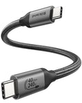 Silkland USB 4 Cable for Thunderbolt 4 Cable 1FT, 40Gbps USB C Data Cable, 240W PD 3.1 Fast Charging, 8K/5K@60Hz, Short USB C Thunderbolt Cable, Compatible for SSD, MacBook, Docking, Hub, iPhone 16/15