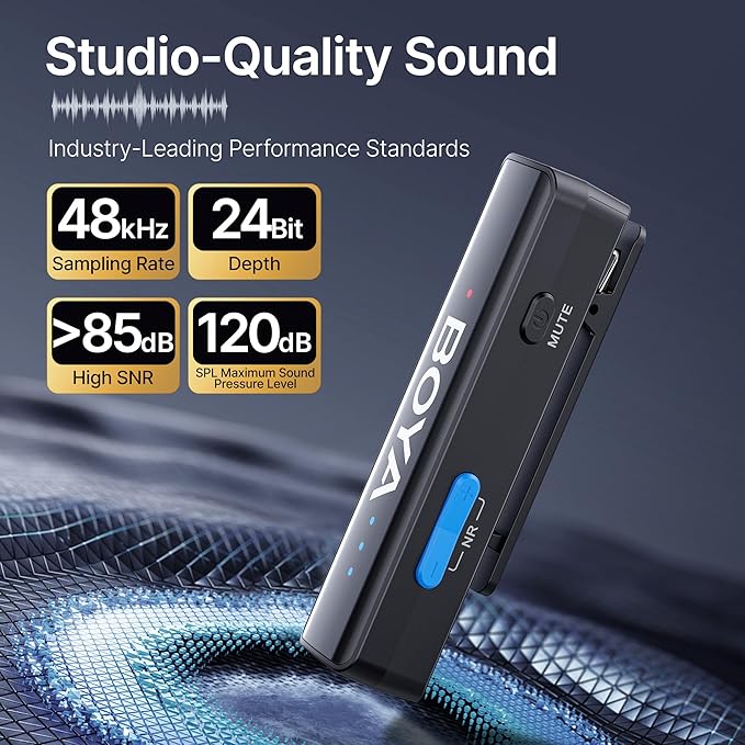 BOYA BOYALINK 2 Wireless Lavalier Microphone for iPhone Camera Android, Mini Lapel Micophone Wireless, 48 KHz 24 Bit, 6mm Mic, 1000ft, 30h Use, Noise Cancelling, Clip on Mic USB-C/Lightning/3.5mm TRS