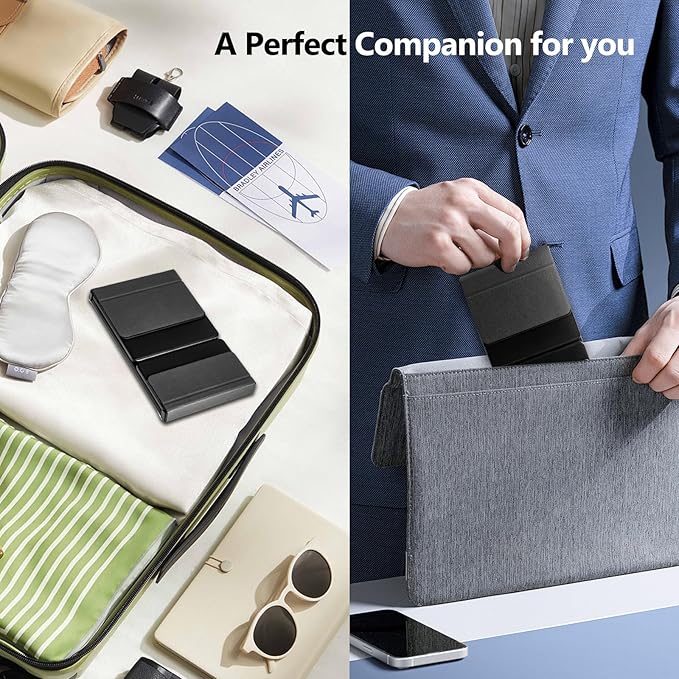 Foldable Bluetooth Keyboard with Touchpad, Wireless Folding Keyboards with PU Leather (Sync up to 3 Devices), Full-Size Portable Keyboard for Android/Windows/iOS