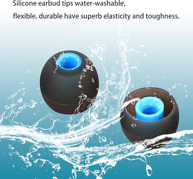 Silicone Earbud Tips Replacement - Fit Most Earbuds (Inner Hole 3.8mm - 5.1mm) - 9 Pairs S M L