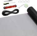 FLYZZZ Windows Screen Door Repair Kit Fiberglass Mesh 48''x197'' Black Window Screen Repair Kit Replacement Mesh Tool for Patio Screen Sliding Door Screen (Black, 48X197'')