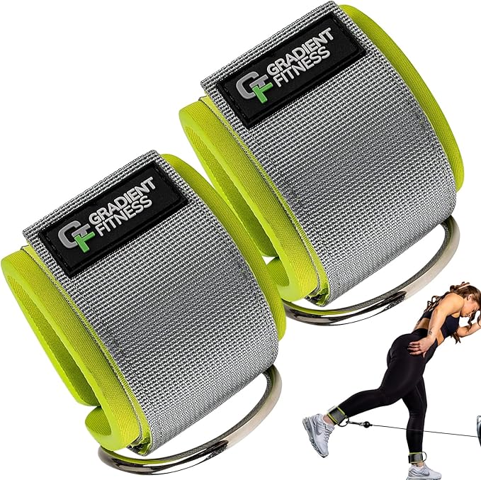 Gradient Fitness Ankle Straps (2 Pack) | Ankle Strap for Cable Machine, Ankle Bands for Working Out, Cable Ankle Strap