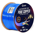 Cat6A Plenum (CMP) Cable 1000ft Blue | 100% Solid Bare Copper 750MHz, PoE++ (4PPoE) 23AWG 4 Pair (UTP) Solid Conductors Quality Tested High Speed cat 6a Ethernet Cable for Networking By Newyork Cables