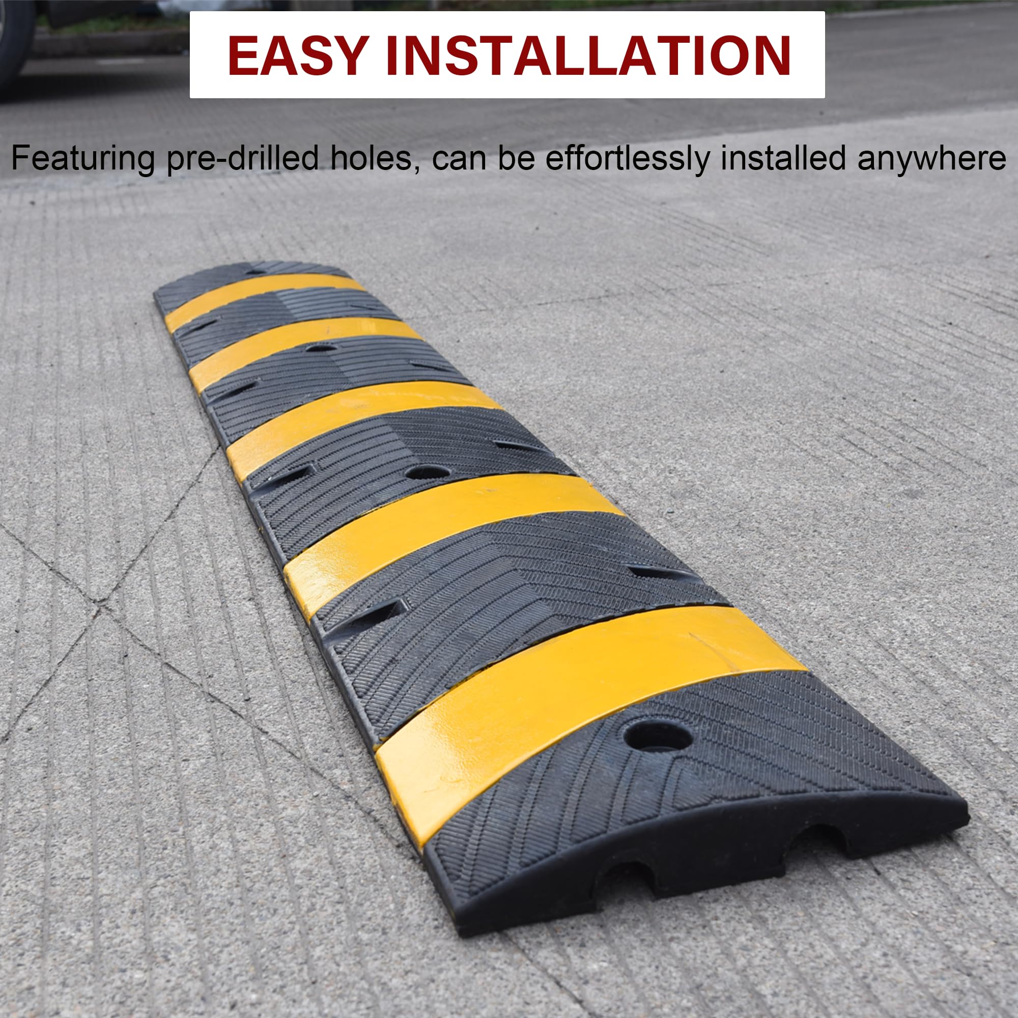 Orangestar 6Ft Rubber Speed Bump with 4 Bolts