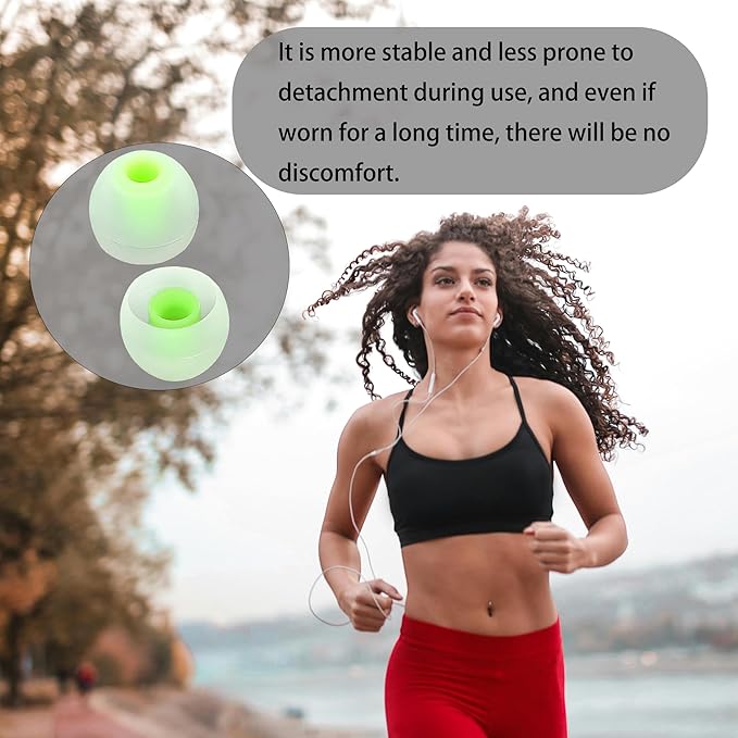 Silicone Earbud Tips - Fit Most In-Ear Earbuds (Inner Hole 3.8mm - 5.1mm) - 9 Pairs S M L