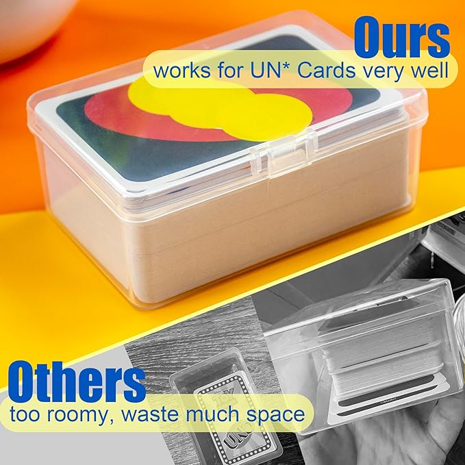 4 Pcs Playing Card Case, Works for 112 Standard UN* Cards And Other Same Or Smaller Size Very Well, Plastic Clear Card Deck Box Storage,4 1/2" ×3 1/4" ×1 1/8" (NO Cards)
