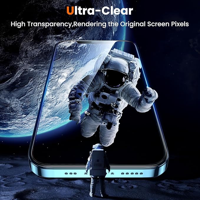 UniqueMe for iPhone 12 / iPhone 12 Pro Screen Protector - [Military Grade Shatterproof & 9H+ Hardness] Screen Protector 12 Pro Tempered Glass Full Coverage Protection, Easy Installation, 2 Packs
