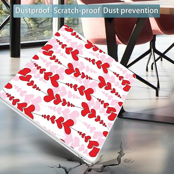 Mektron for 2025 M4 MacBook Air 13.6 Inch A3240 Case Fits 2023 A2681 M2 2024 A3113 M3 Chip with Liquid Retina Display Touch ID, Printed Plastic Hard Shell Cover for MacBook Air 13.6", Heart Wave