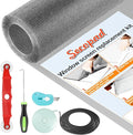 Window Screens Replacement Repair Kit, Grey Screen Door Mesh Replacement Kit, Durable Fiberglass Mesh Roll with Tools for Windows Doors Patio and Porch, 39in x 118in