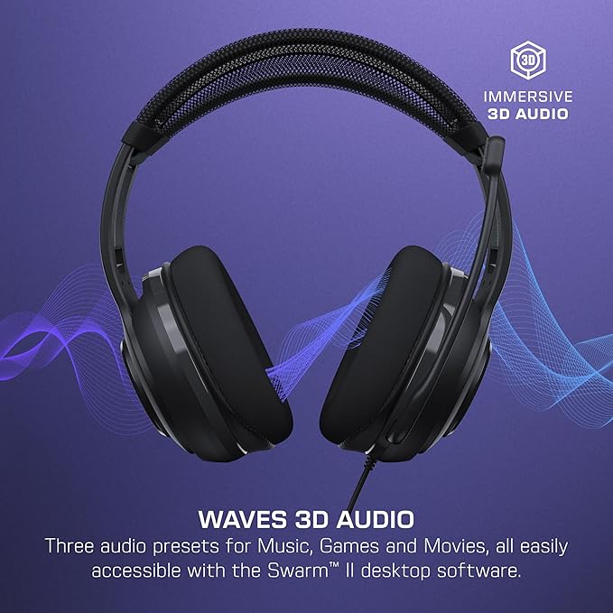 Turtle Beach Atlas 200 Wired USB PC Headset for PC, Gaming Consoles, Xbox, PlayStation, 50mm Nanoclear Drivers, high-Fidelity Audio, Waves 3D Audio, Flip-to-Mute Mic, Memory Foam Cushions - Black