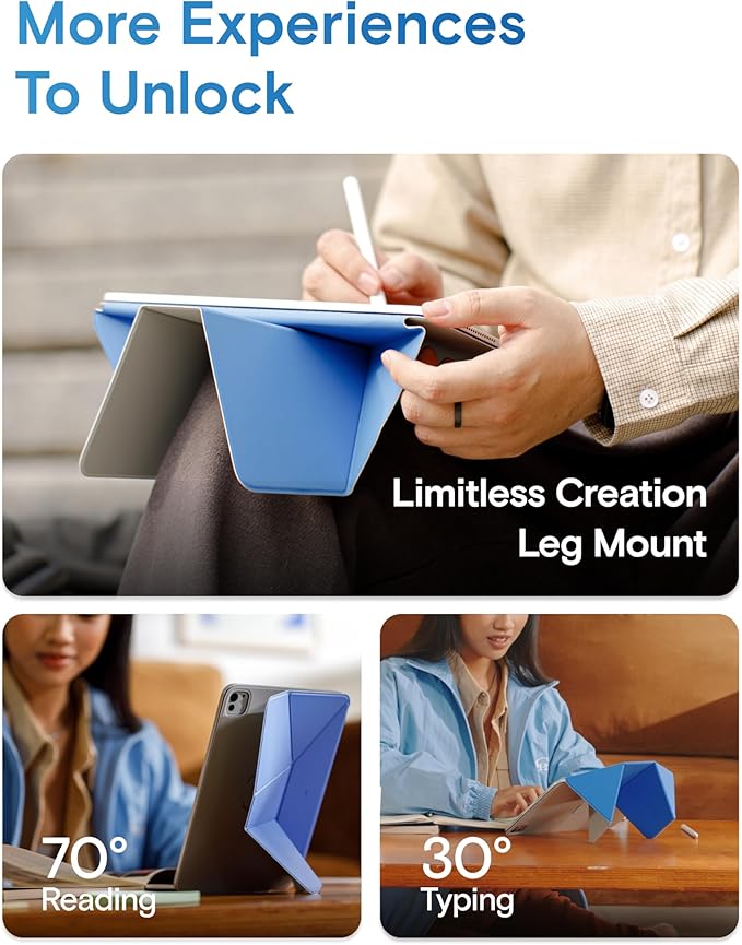 MOFT Dynamic Folio Case for iPad Pro 11 Inch 2024 5th Gen(M4), Silm Magnetic Stand Case with 20+ Viewing Angles, Auto Wake/Sleep, Ultra Thin, Jet Black