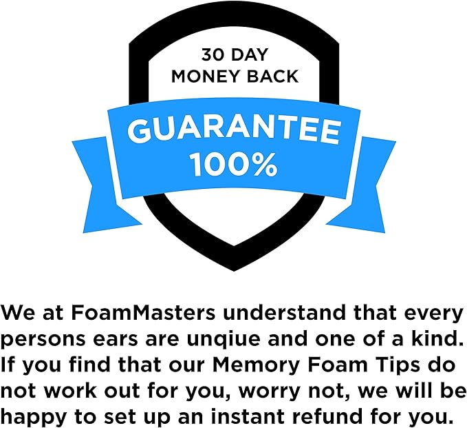Foam Masters Memory Foam Ear Tips for AirPods Pro 1st & 2nd Gen | Comfortable | Secure | Better Noise Cancellation | Version 3.0 Replacement Buds (Small - 3 Pairs, Black)